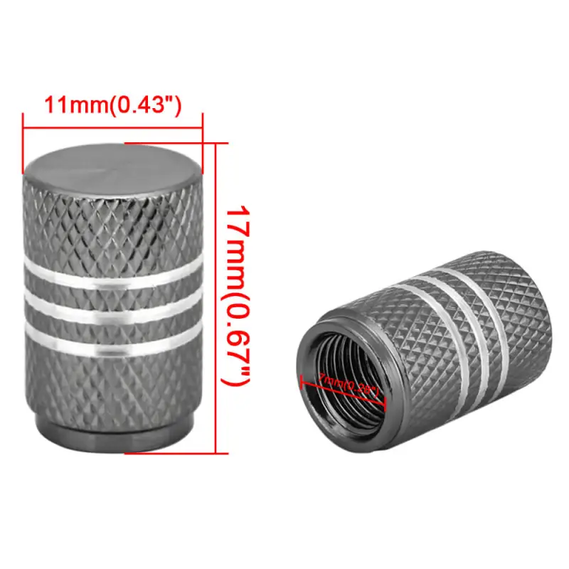 Aluminum Alloy Silver Around Tyre Valve Caps 20PCS