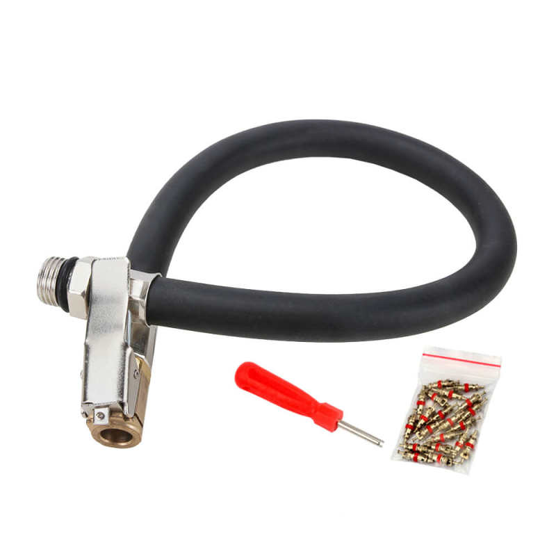 Tire Inflator Hose with Valve Core Remover