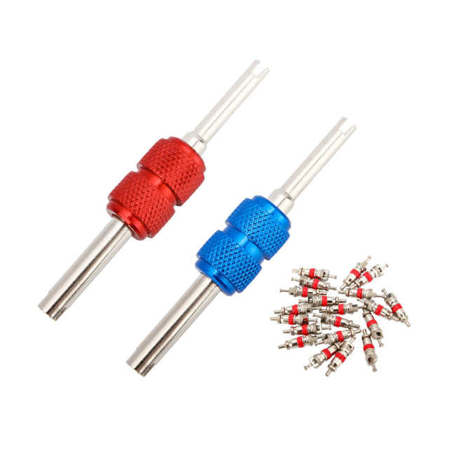 Red and Blue Valve Stem Core Remover Tool