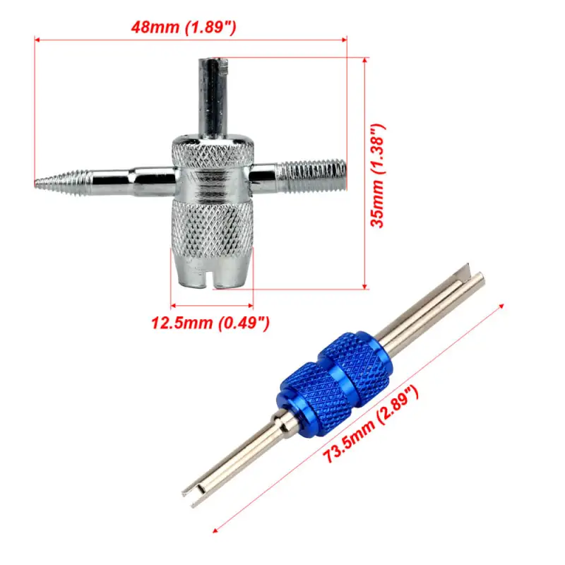 4 in 1 Tire Valve Stem Tool With Cores
