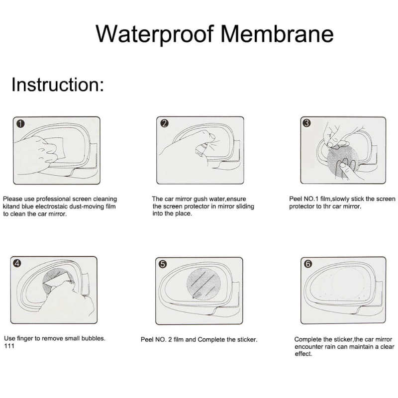 Rear Mirror Waterproofing Membrane