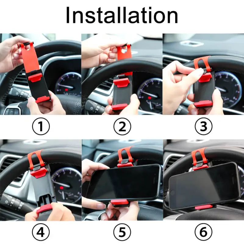 Car Steering Wheel Cell Phone Holder