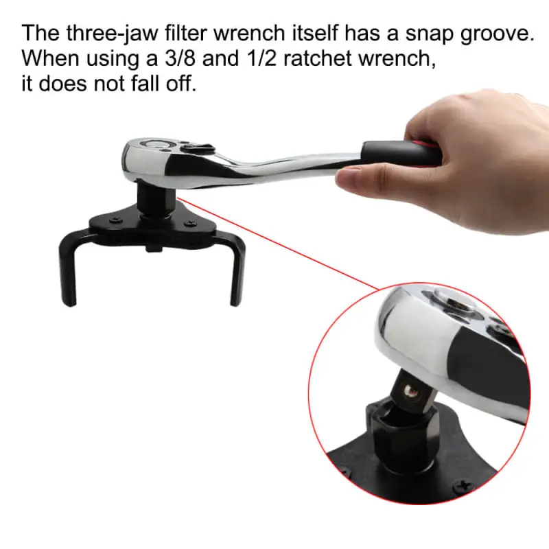 Universal 3 Jaw Adjustable Oil Filter Wrench