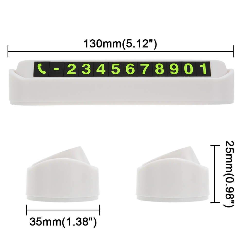 Temporary Parking Number Card
