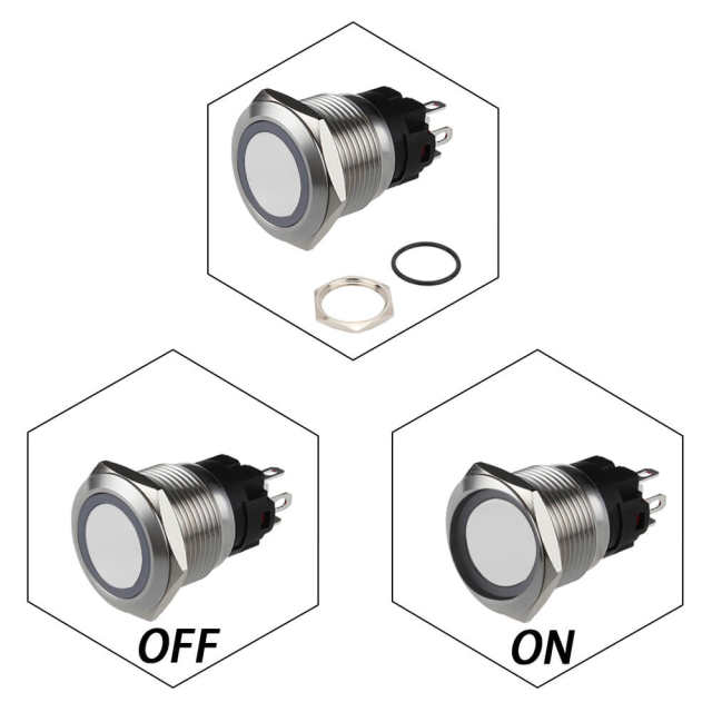 Latching Button with LED Ring 22mm