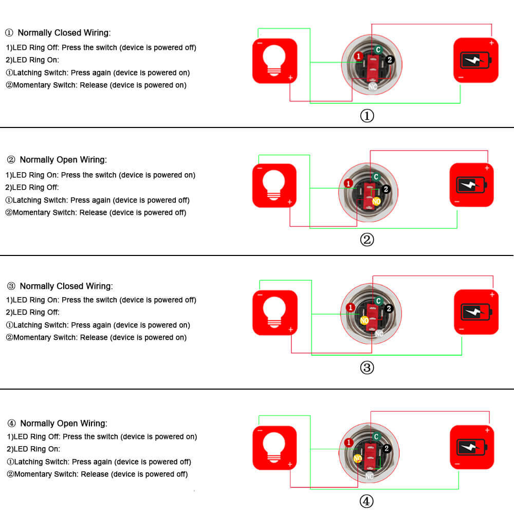 16mm Latching Switch with LED Ring