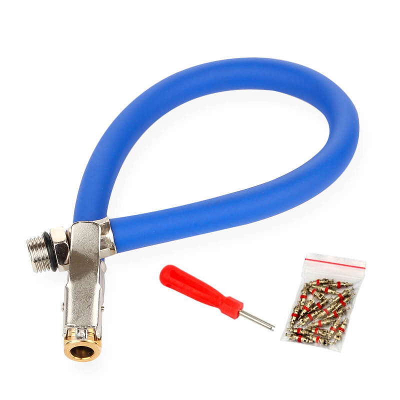 Tire Inflator Hose with Valve Core Remover