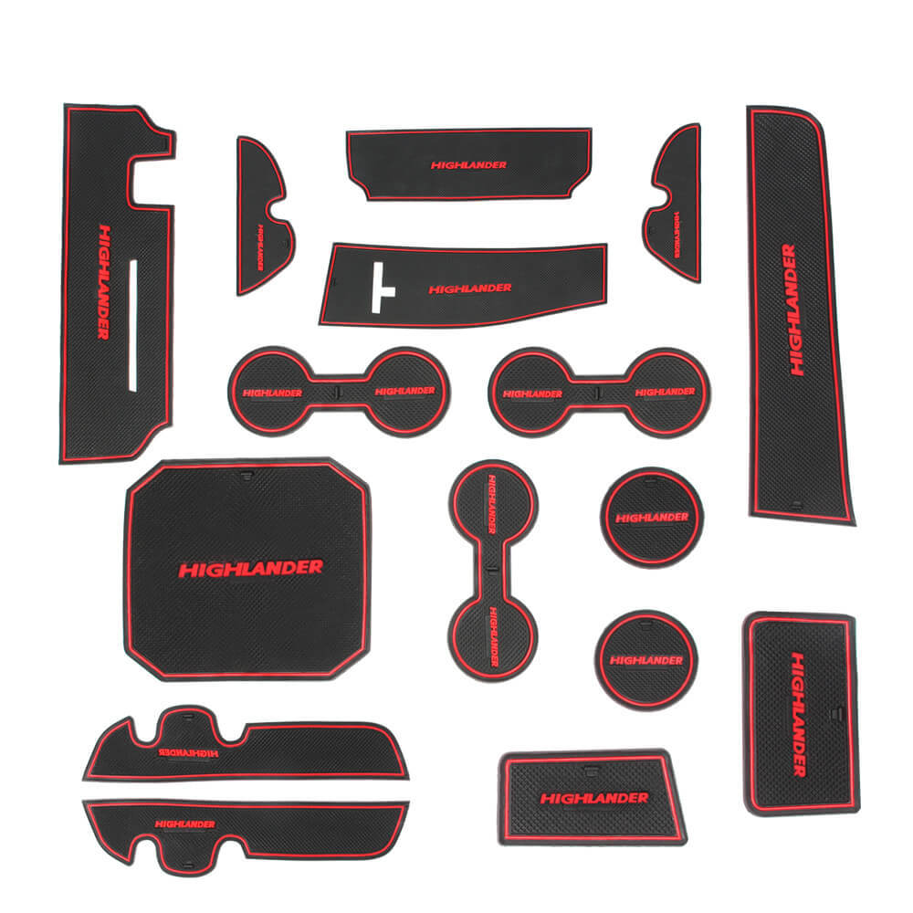 Non Slip Mat Kit Door Gate Slot for Toyota Highlander 2015-2019