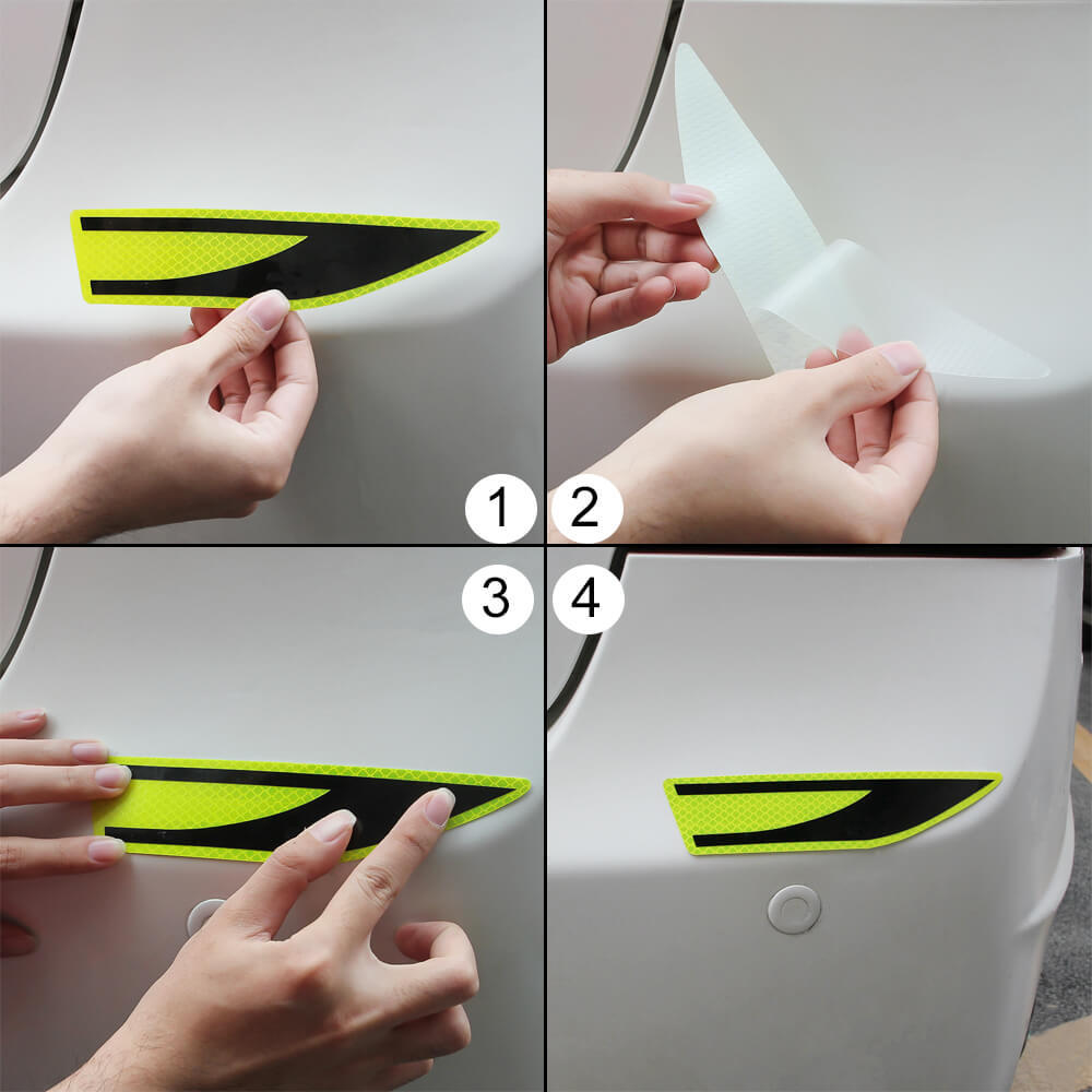 Night Driving Safety Leaf Blades Shape Car Reflective Sticker