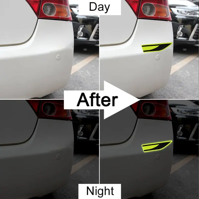 Night Driving Safety Leaf Blades Shape Car Reflective Sticker