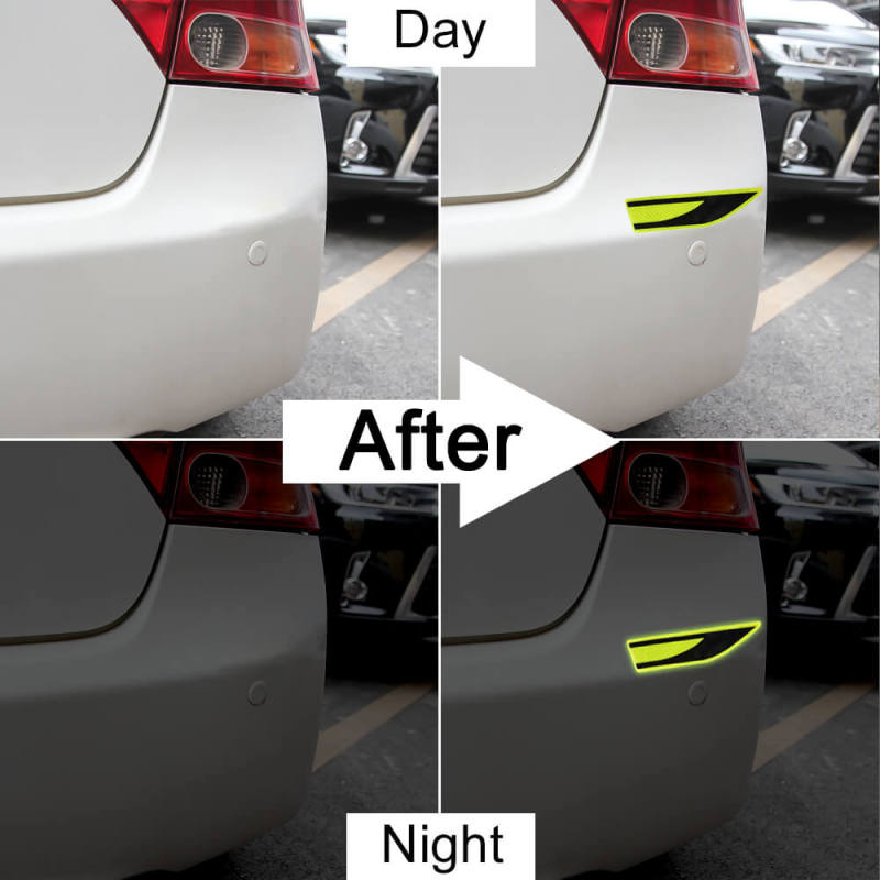 Night Driving Safety Leaf Blades Shape Car Reflective Sticker