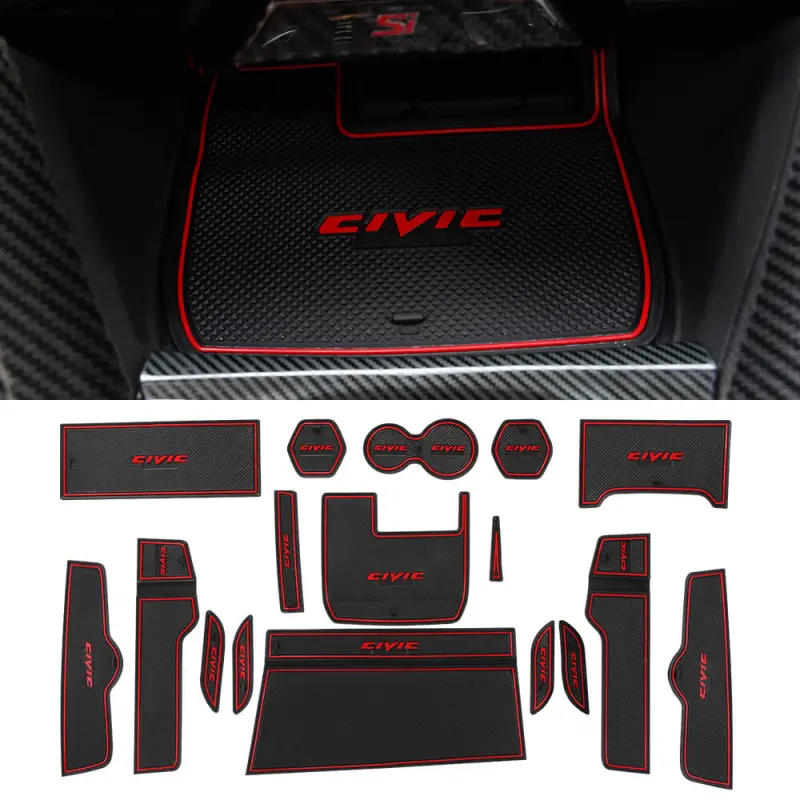 Non Slip Mat Kit Door Gate Slot for Honda Civic 10th Gen 2016-2020