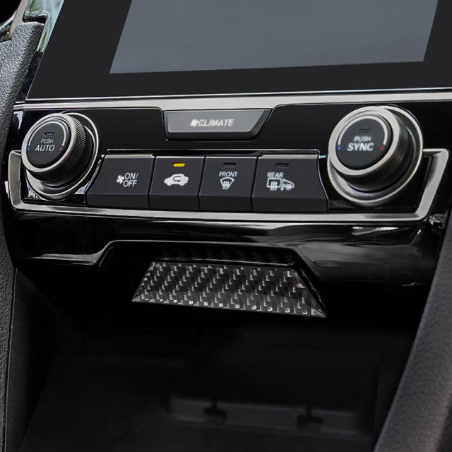 Civic 10th Gen 2016-2020 Carbon Fiber Console Storage Cover Trim