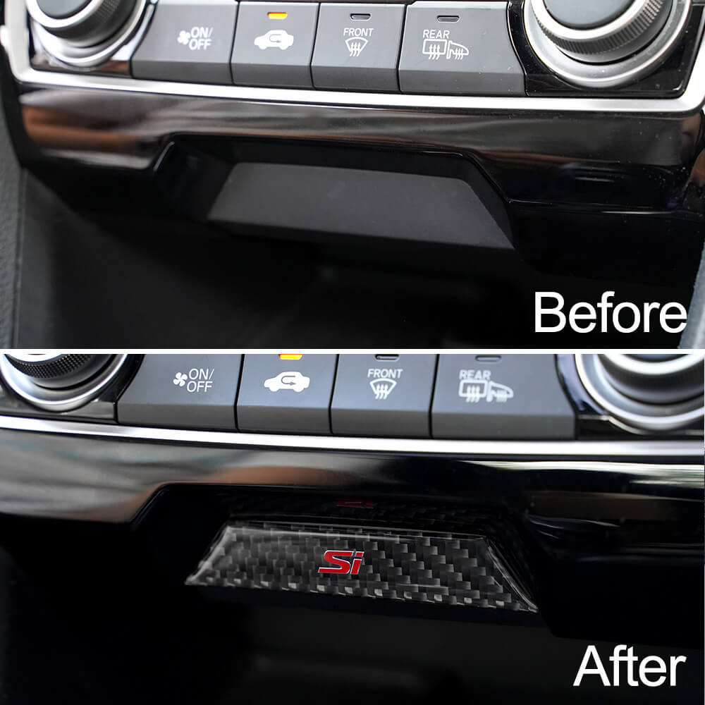 Civic 10th Gen 2016-2020 Carbon Fiber Console Storage Cover Trim