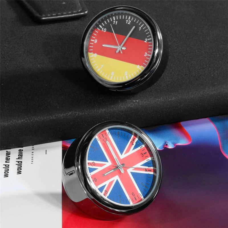 Car Luminous Quartz Clock British German Flag