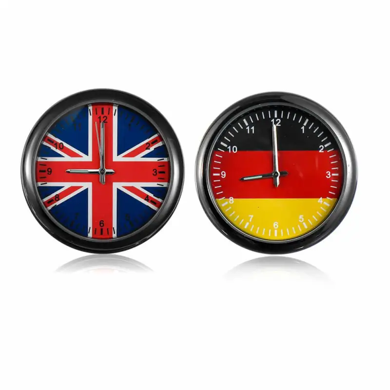 Car Luminous Quartz Clock British German Flag