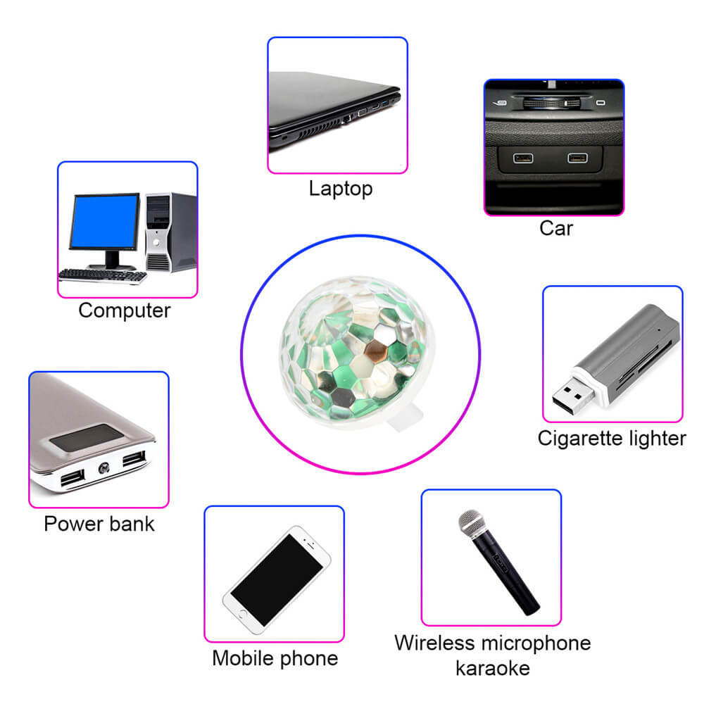 Mini Disco Light Bulb Sound Activated Party Lights 2PCS