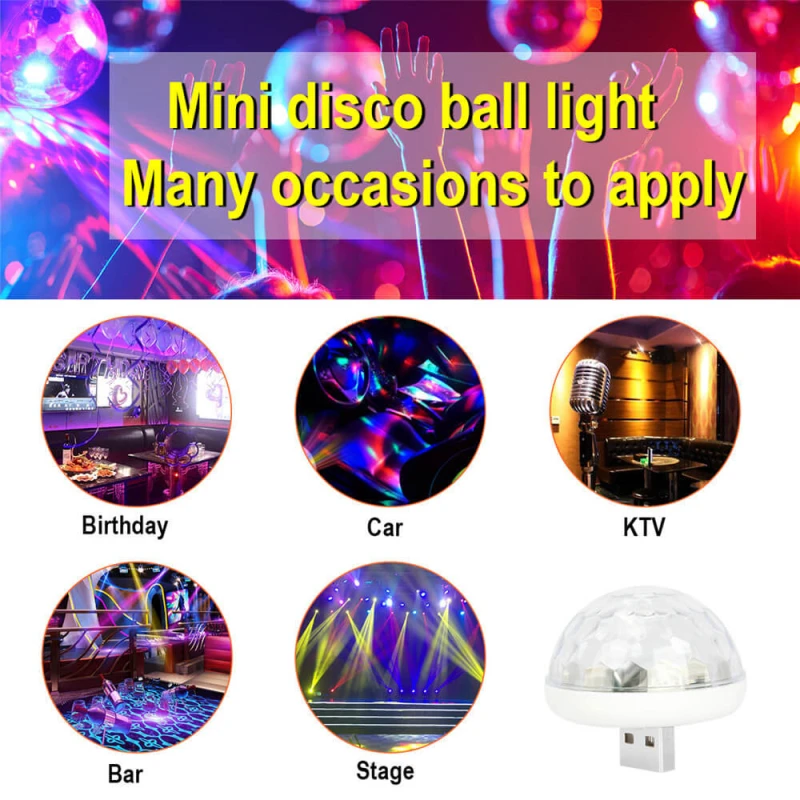 Mini Disco Ball Light for Party Birthday DJ Stage