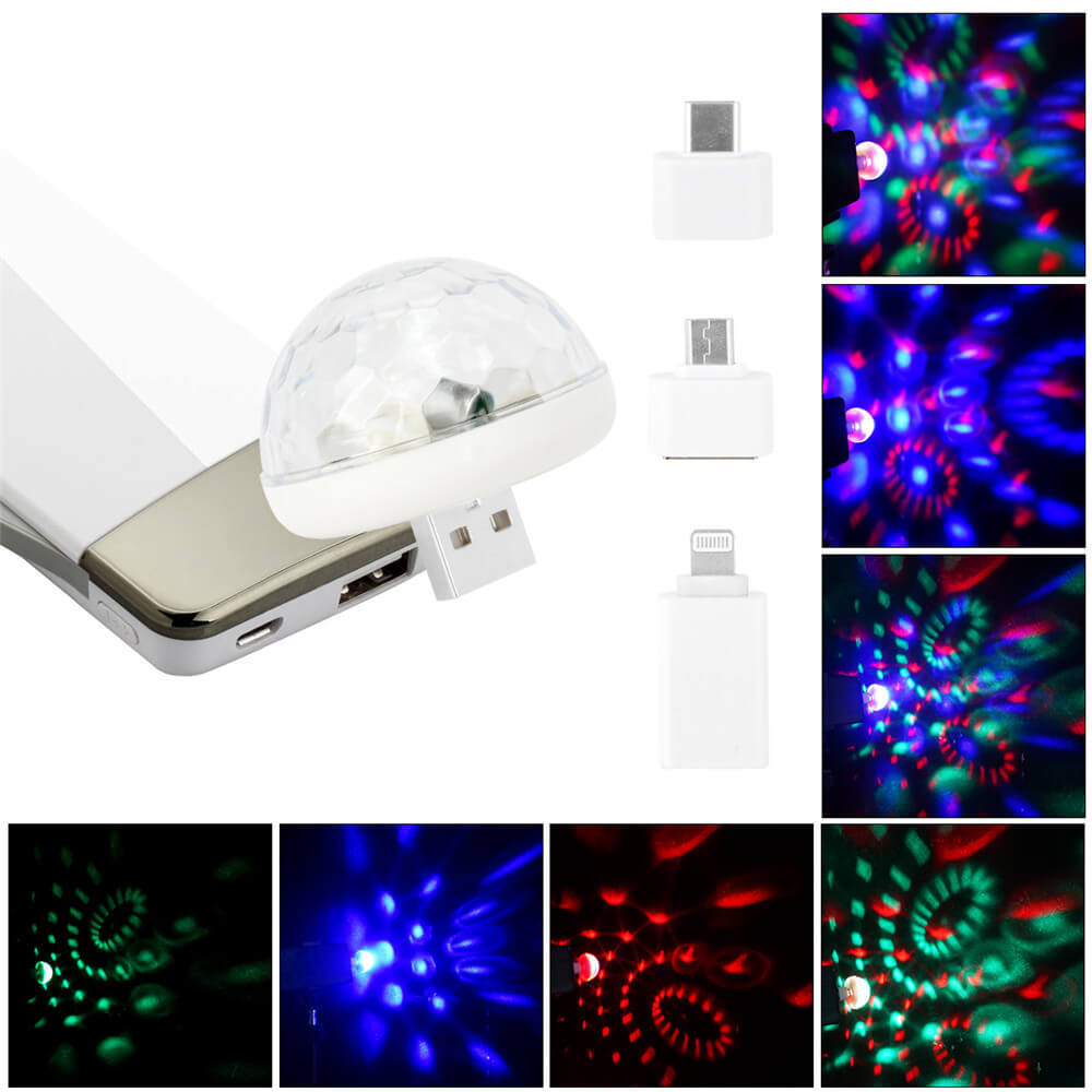 Mini Disco Light Bulb Sound Activated Party Lights 2PCS