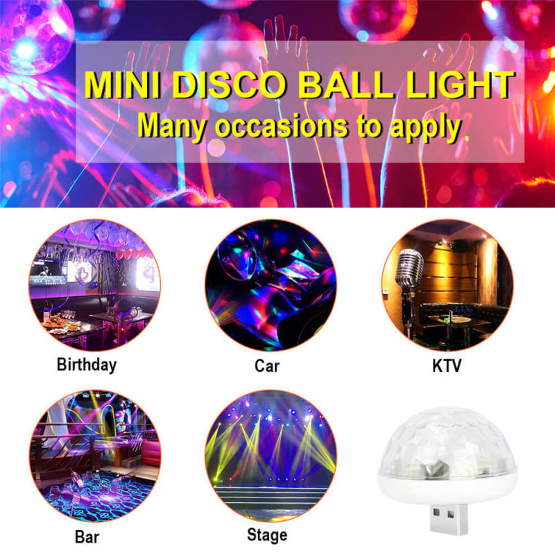 Mini Disco Light Bulb Sound Activated Party Lights 2PCS