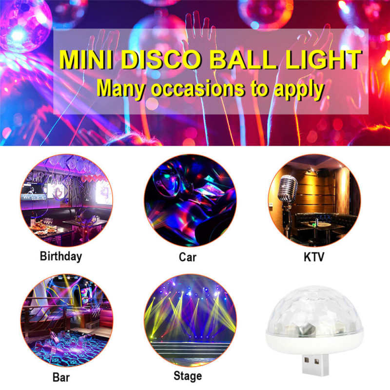 Mini Disco Light Bulb Sound Activated Party Lights 2PCS