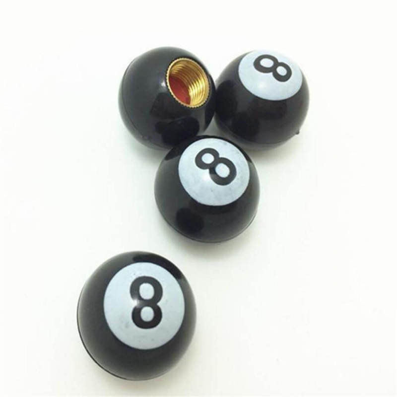 Car Motorcycle Bicycle Tire Caps Billiards Pool 8 Ball Black