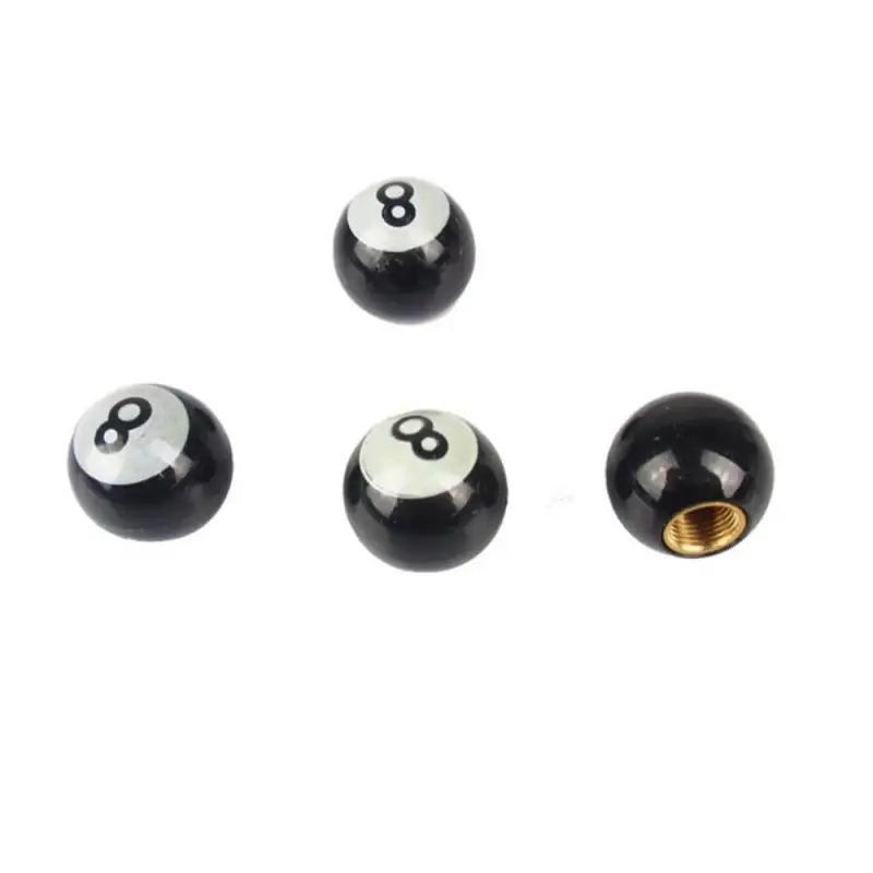 Car Motorcycle Bicycle Tire Caps Billiards Pool 8 Ball Black