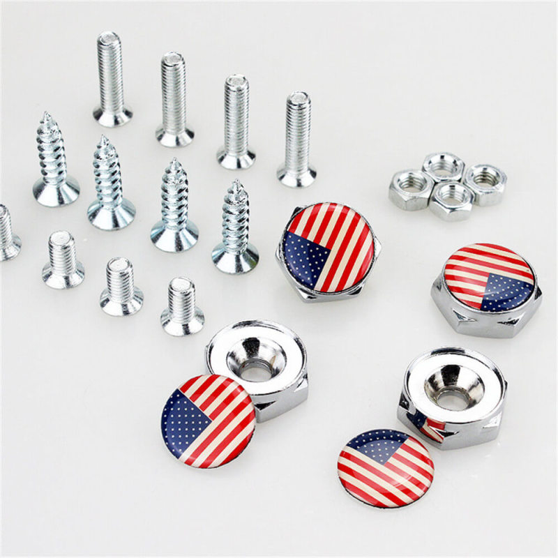 Flag Style Anti-theft License Plate Frame Bolts