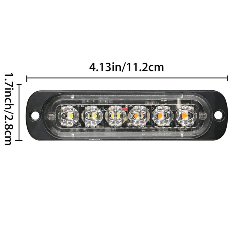 6LED Emergency Strobe Lights for Trucks Car Motorcycle