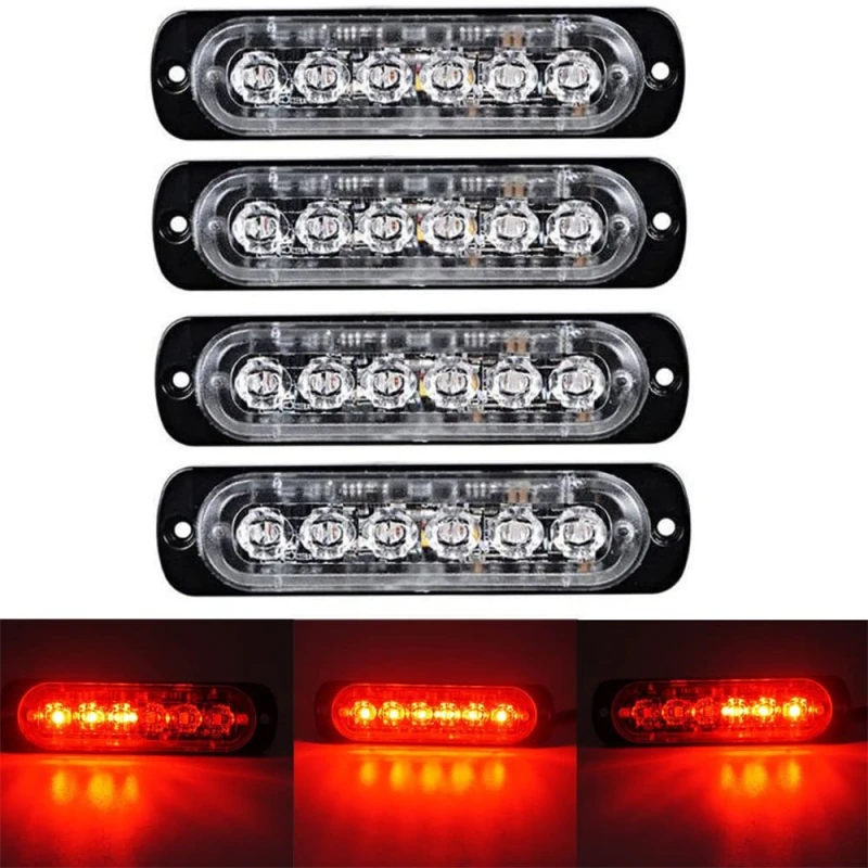 6LED Emergency Strobe Lights for Trucks Car Motorcycle