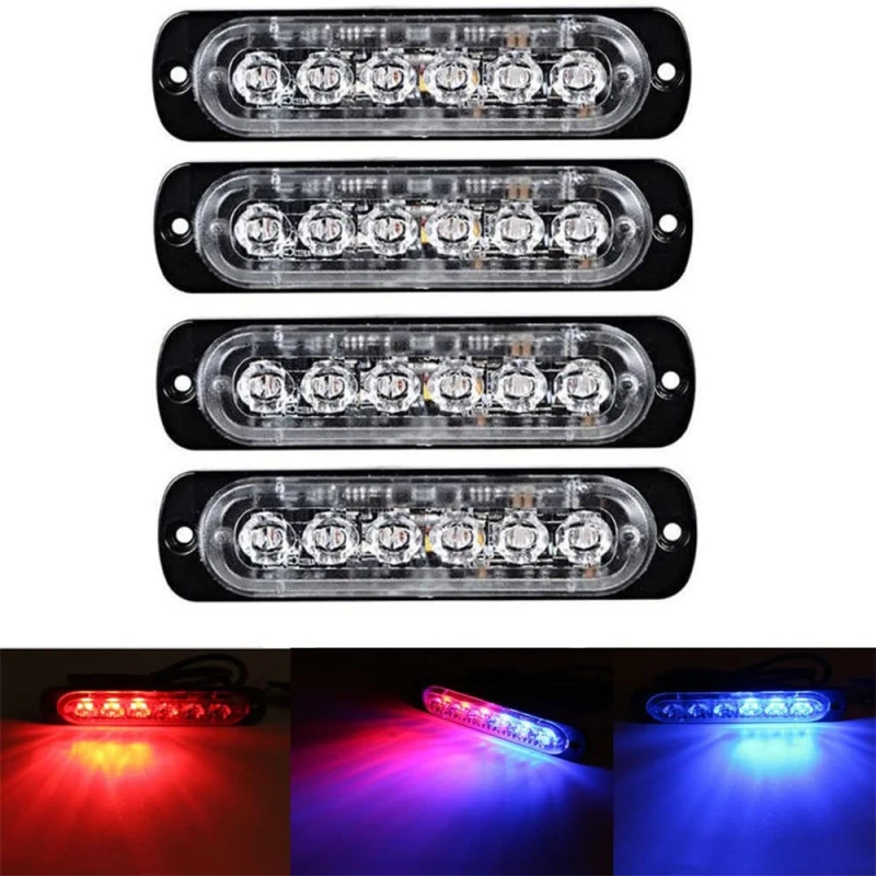 6LED Emergency Strobe Lights for Trucks Car Motorcycle