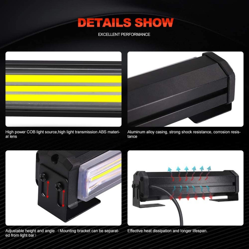 8 Flash Patterns Emergency LED Light Bar