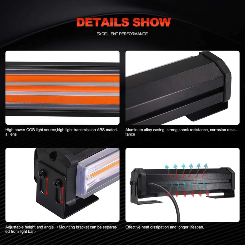 8 Flash Patterns Emergency LED Light Bar