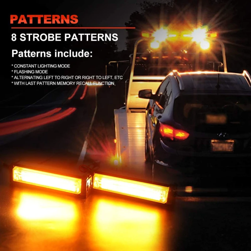 8 Flash Patterns Emergency LED Light Bar