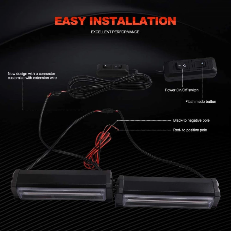 8 Flash Patterns Emergency LED Light Bar