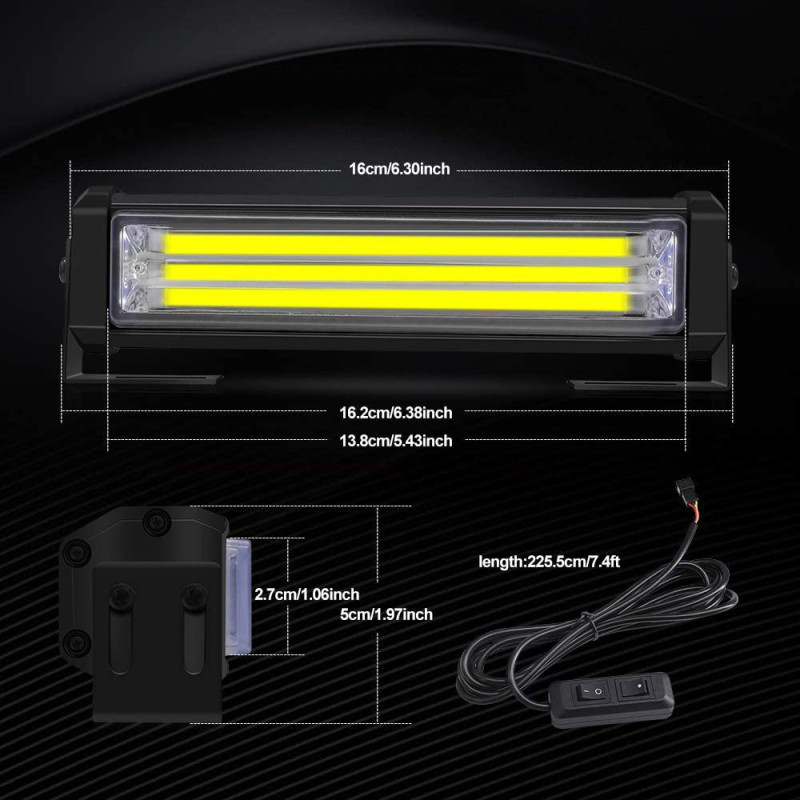 8 Flash Patterns Emergency LED Light Bar