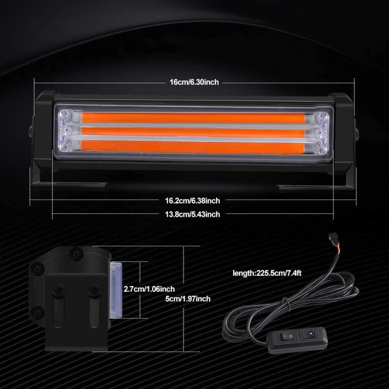 8 Flash Patterns Emergency LED Light Bar