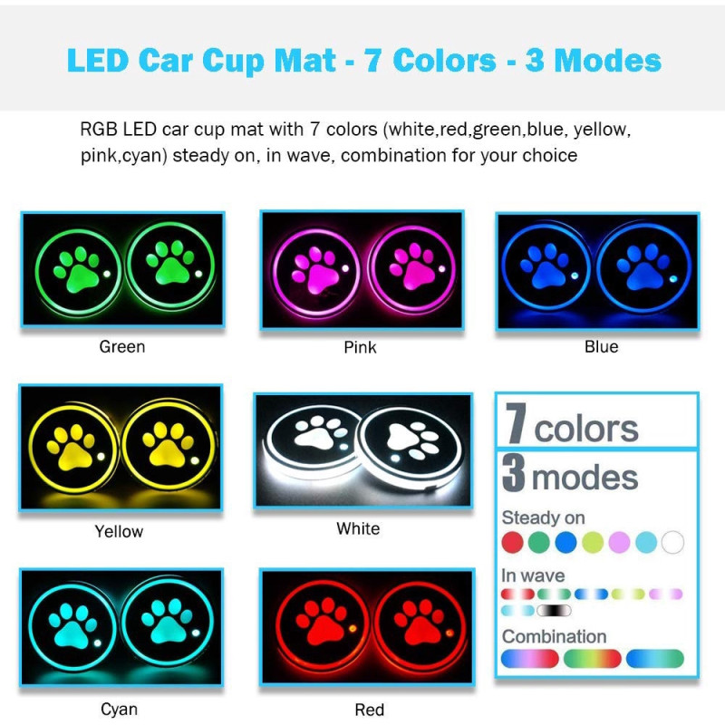 RGB LED Lights Car Drink Coaster