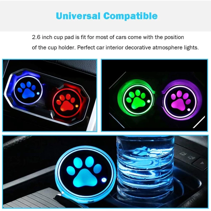 RGB LED Lights Car Drink Coaster