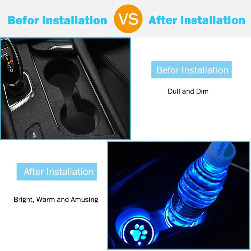 RGB LED Lights Car Drink Coaster