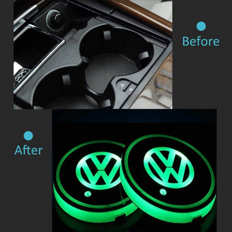 LED Car Logo Cup Holder Coaster