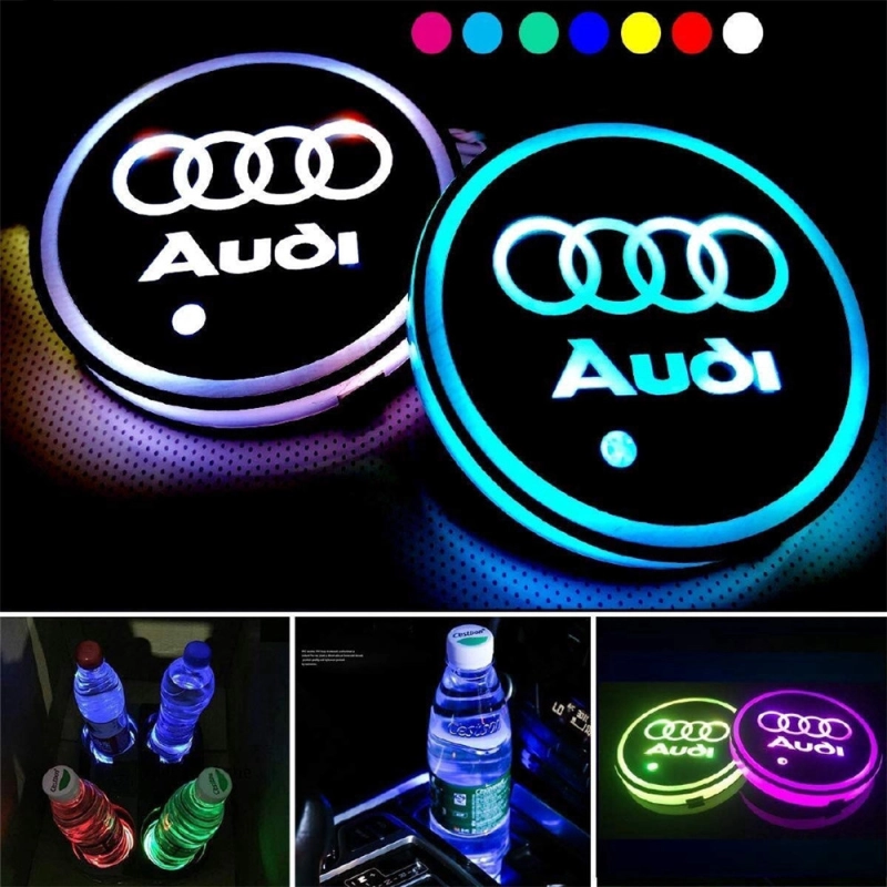 LED Car Logo Cup Holder Coaster