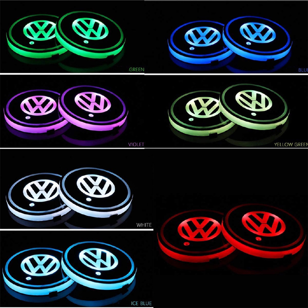 LED Car Logo Cup Holder Coaster