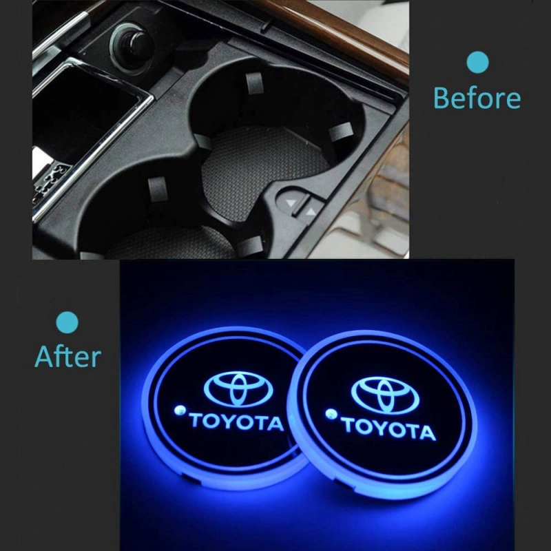 LED Car Logo Cup Holder Coaster