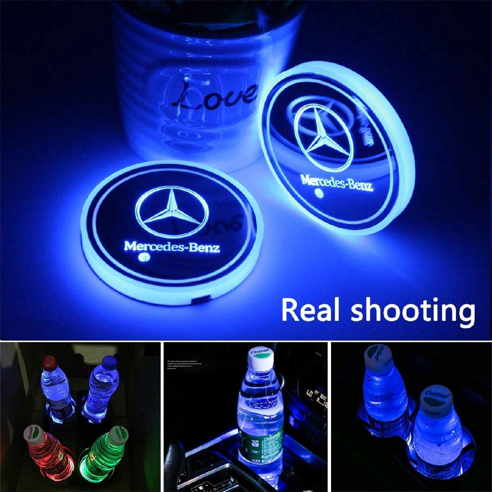 LED Car Logo Cup Holder Coaster