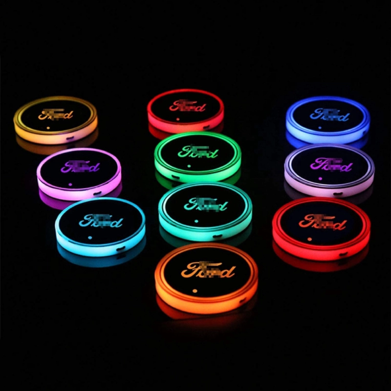 LED Car Logo Cup Holder Coaster