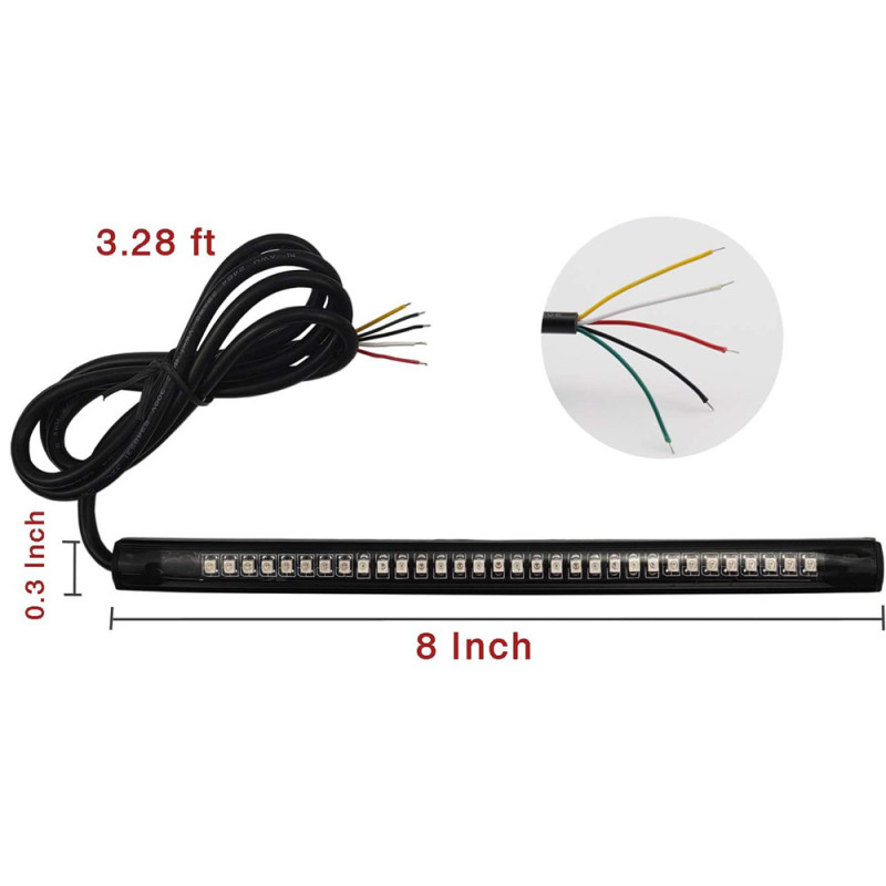 Motorcycle Led Strips Tail Brake Stop Turn Signal Lights