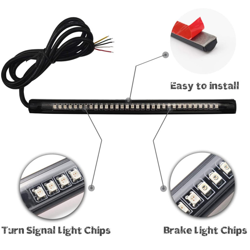 Motorcycle Led Strips Tail Brake Stop Turn Signal Lights