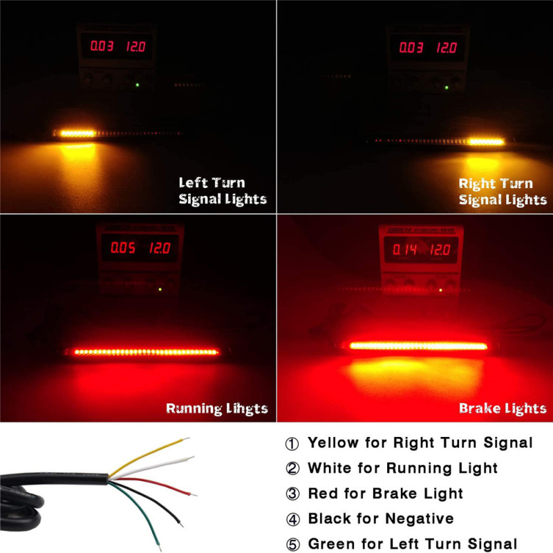 Motorcycle Led Strips Tail Brake Stop Turn Signal Lights