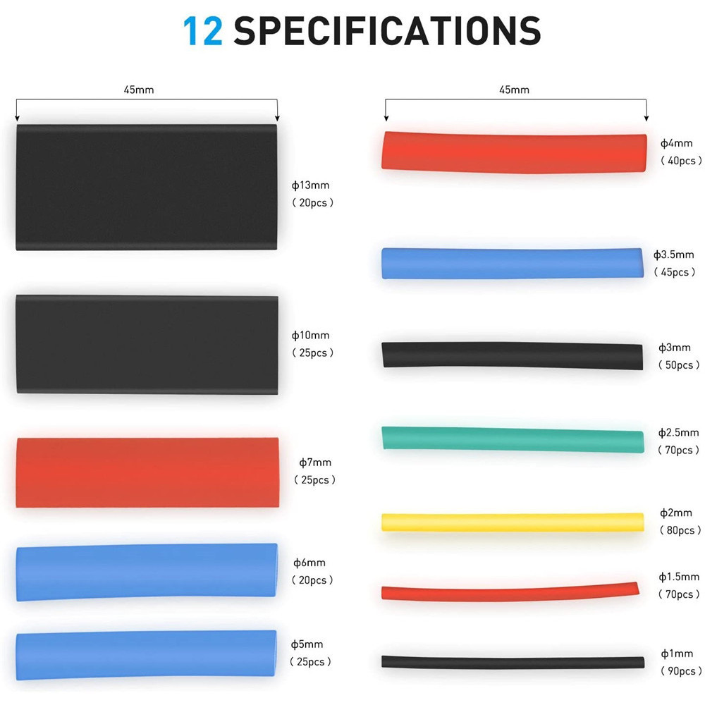 560PCS Heat Shrink Wrap with Storage Box